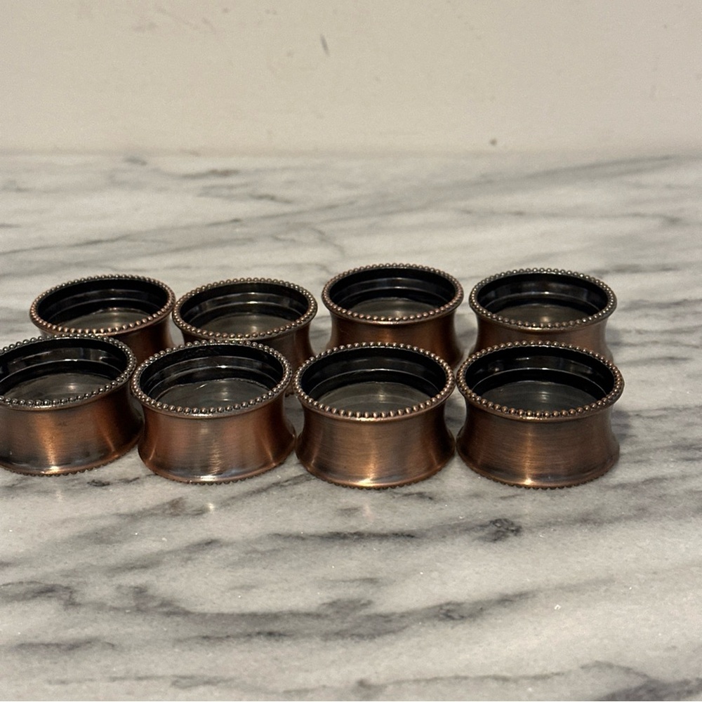 Elegant Copper Napkin Rings Set - Picture 12 of 13